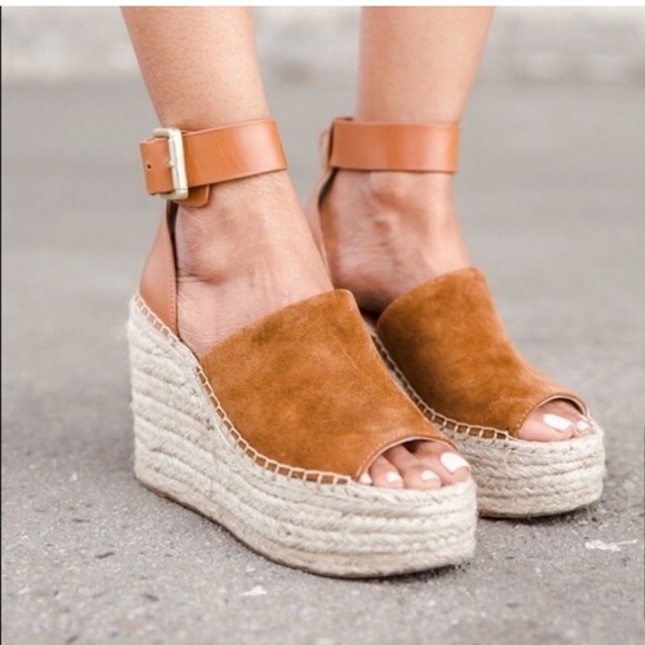 Marc Fisher Shoes - Women’s MARC FISHER LTD Alida Espadrille tan wedge sandals- Size 7.5